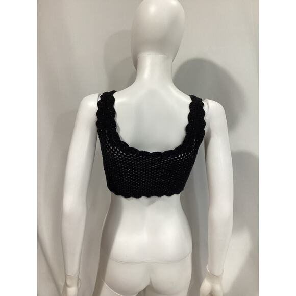 Lovers And Friends 'Renata' Black Knit Shimmer Top Size S - Picture 3 of 4